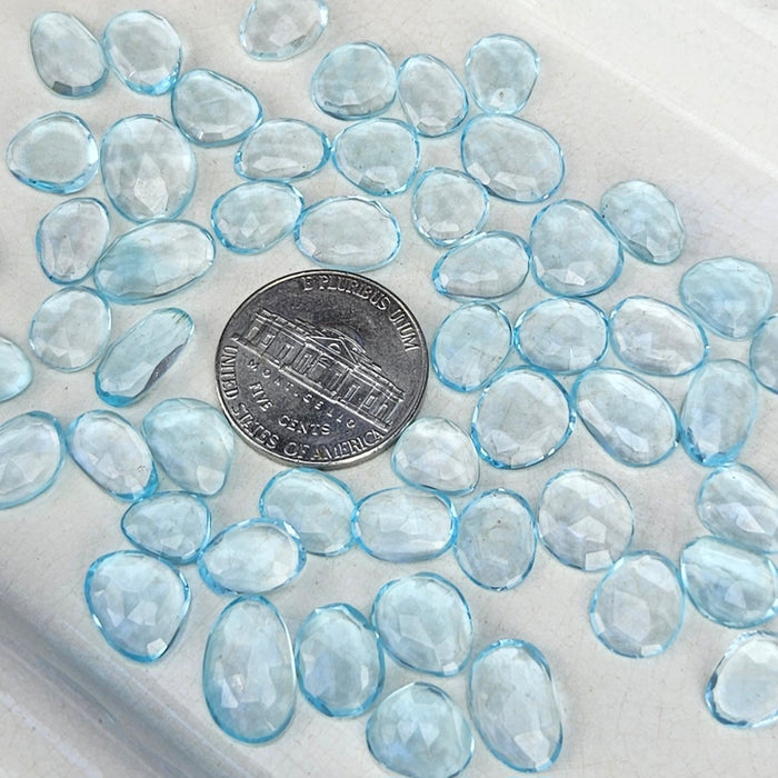 Sky Blue Topaz Rose Cut Cabochons
