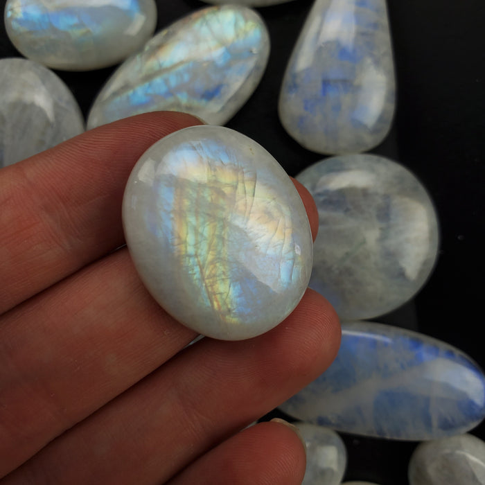 Rainbow Moonstone Cabochons, large