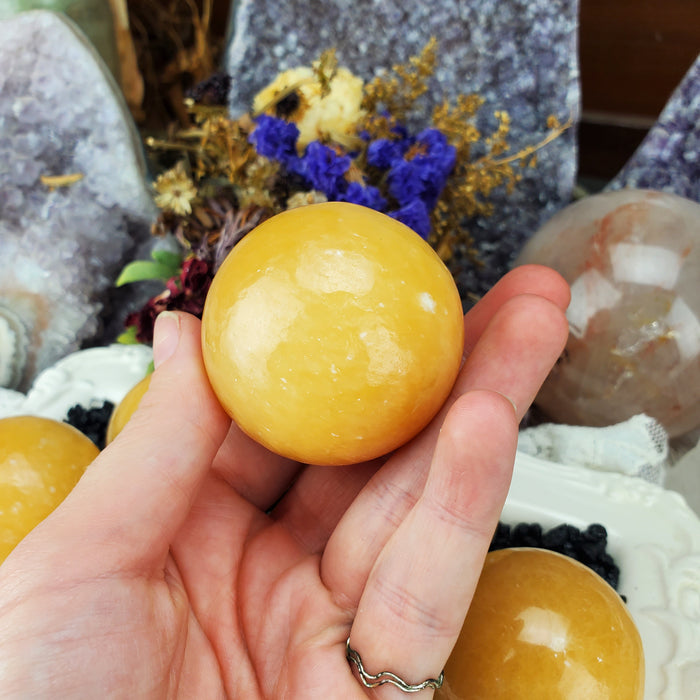 Yellow Calcite Spheres