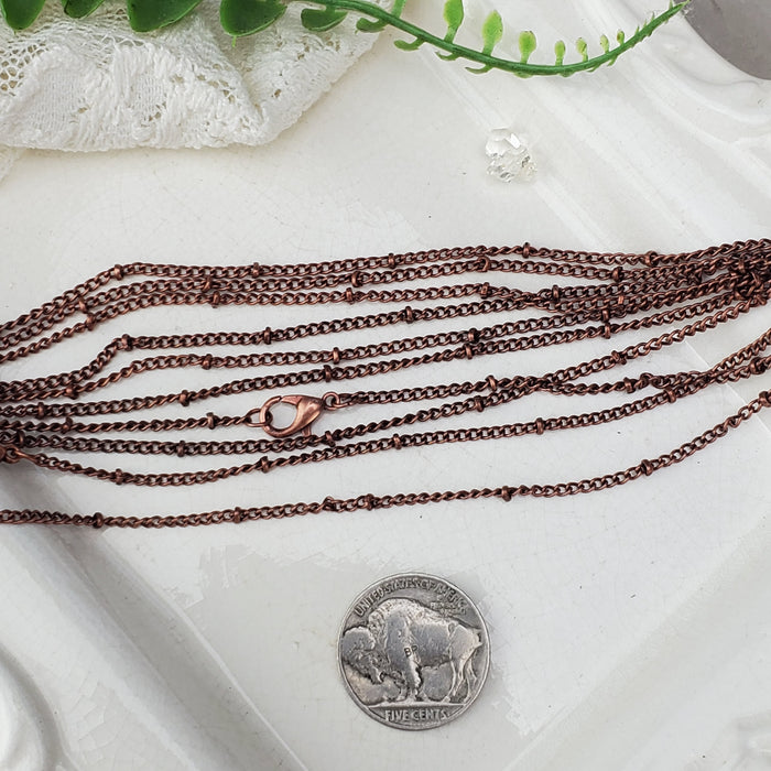 Copper Beaded Curb Chain