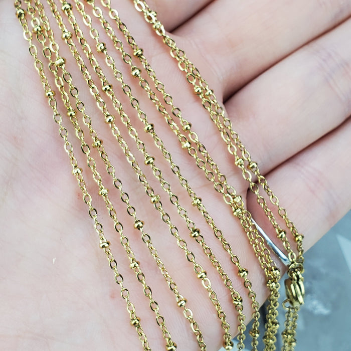 Gold Beaded Curb Chain