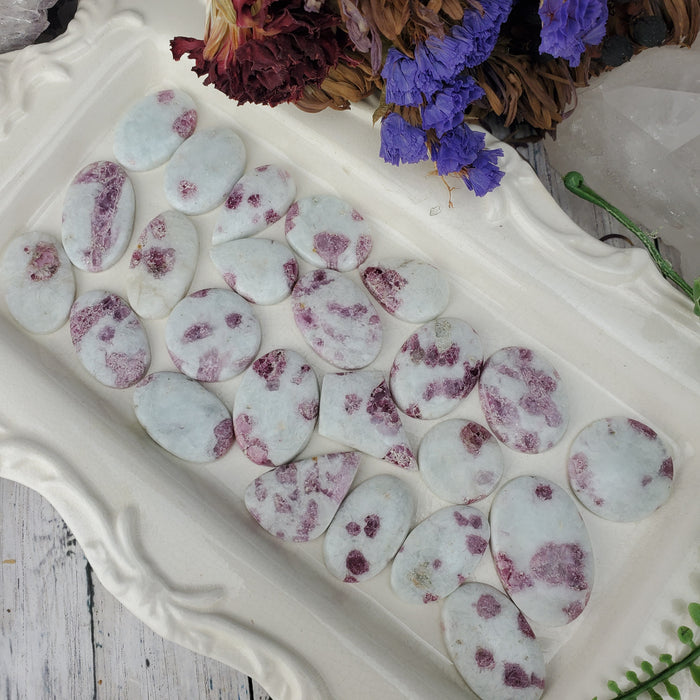 Pink Tourmaline Quartz Cabochons