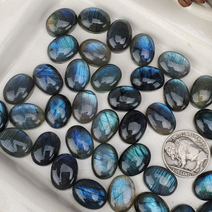 Labradorite Oval Cabochons, 12x16mm