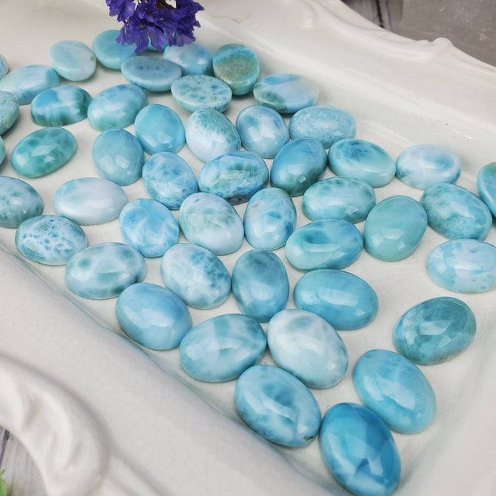 Larimar Oval Cabochons, 13 x 18mm