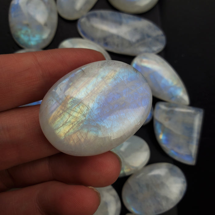 Rainbow Moonstone Cabochons, large