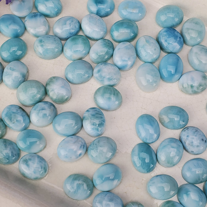 Larimar Oval Cabochons, 9x11mm