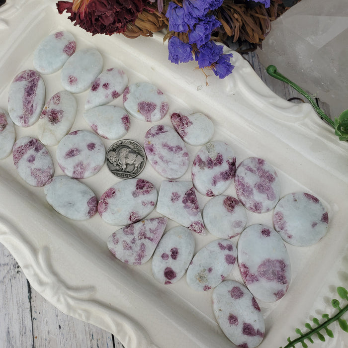 Pink Tourmaline Quartz Cabochons