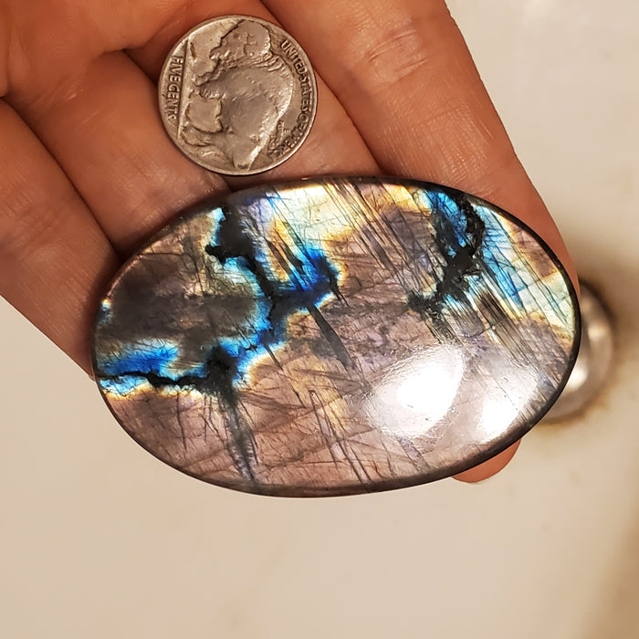 Mauve Labradorite Cabochon, 5