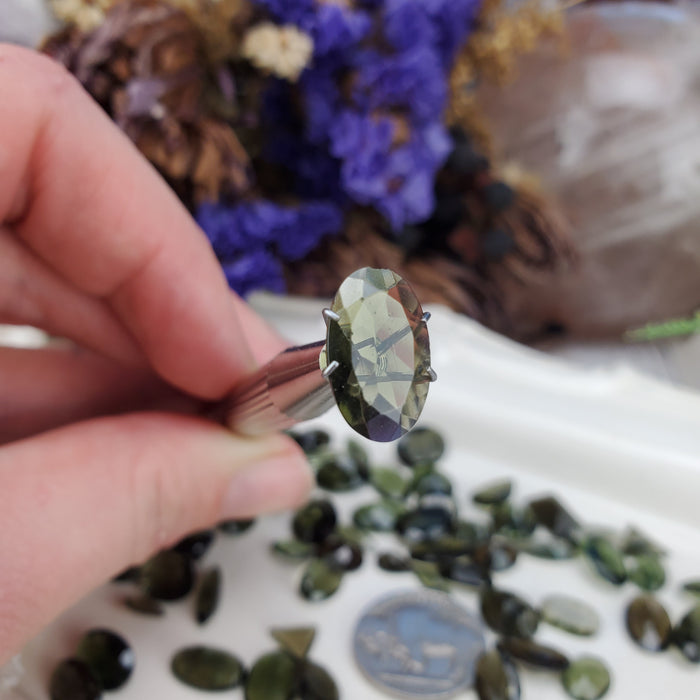 Moldavite Facets, second quality