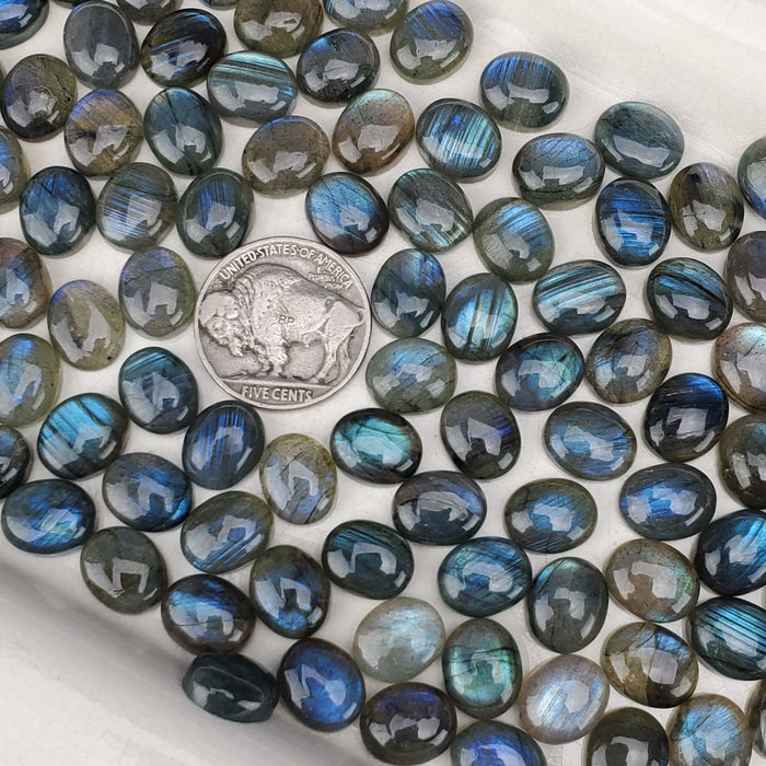 Labradorite Oval Cabochons, 9x11mm