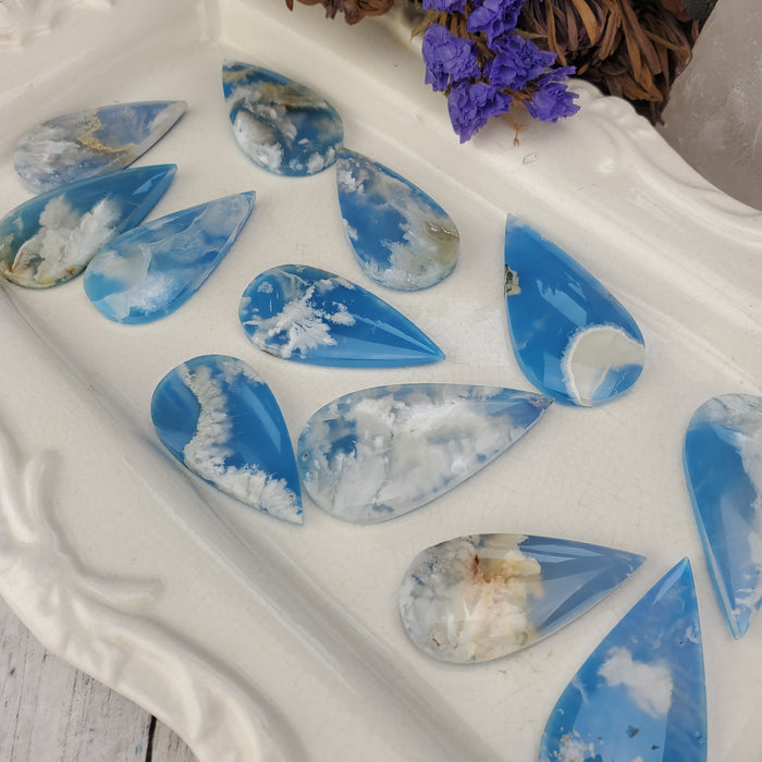 Summer Sky Doublet Teardrop Cabochons