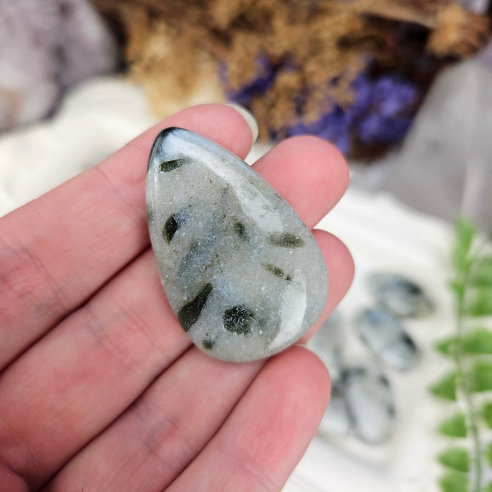 Green Tourmaline Quartz Cabochons