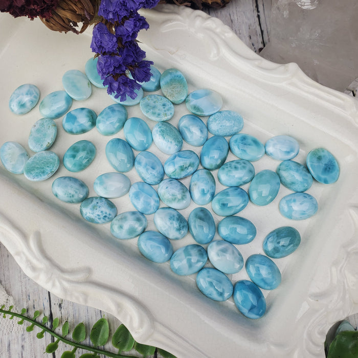 Larimar Oval Cabochons, 13 x 18mm