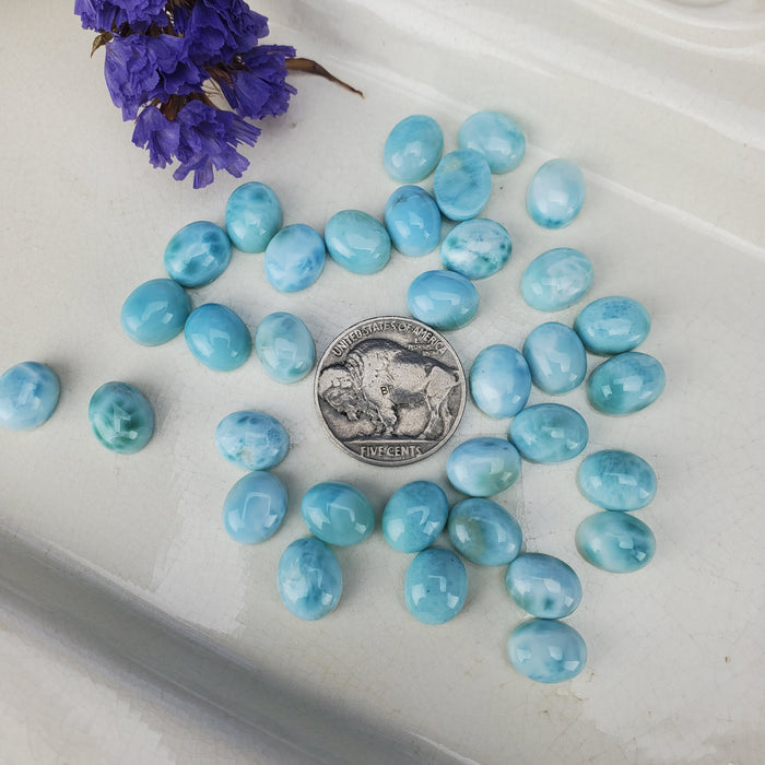 Larimar Oval Cabochons, 8 x 10mm