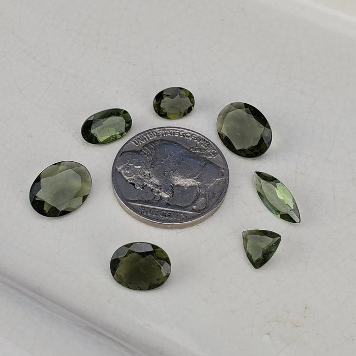 Moldavite Facet Lot, 2