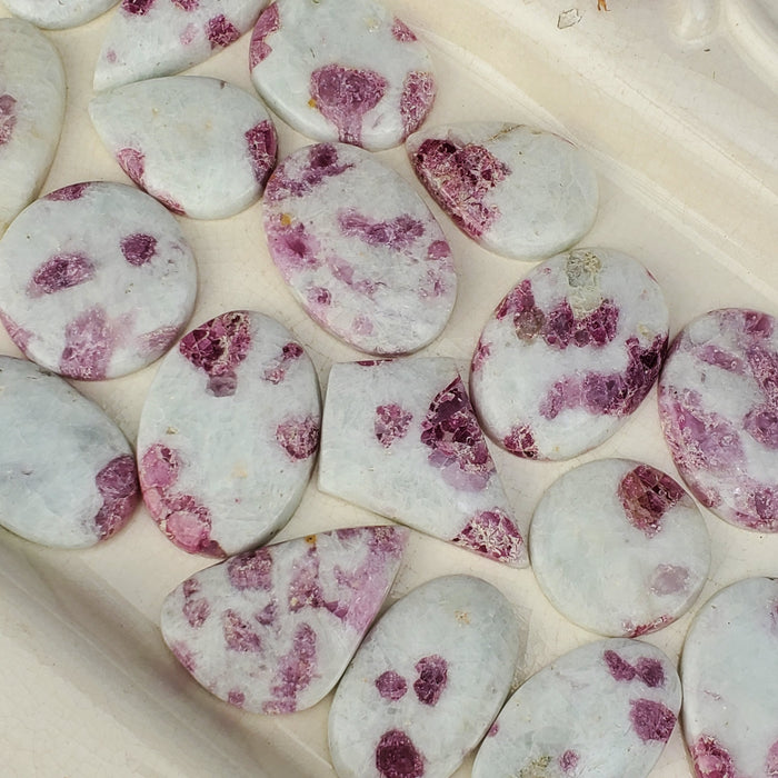 Pink Tourmaline Quartz Cabochons