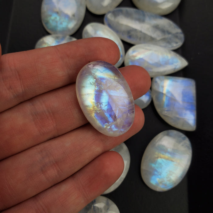 Rainbow Moonstone Cabochons, large