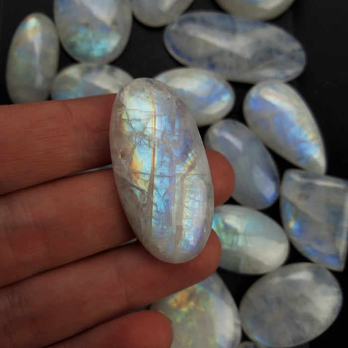 Rainbow Moonstone Cabochons, large