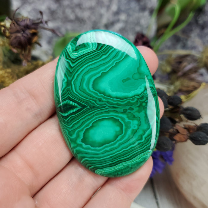 Malachite Cabochon, 17