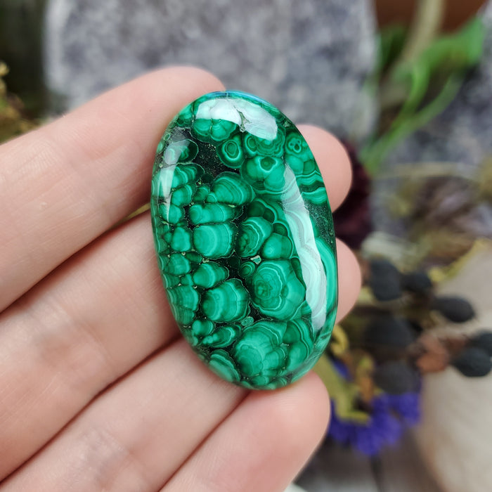 Malachite Cabochon, 25