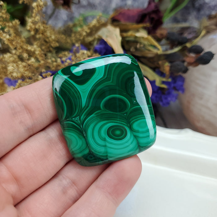 Malachite Cabochon, 14