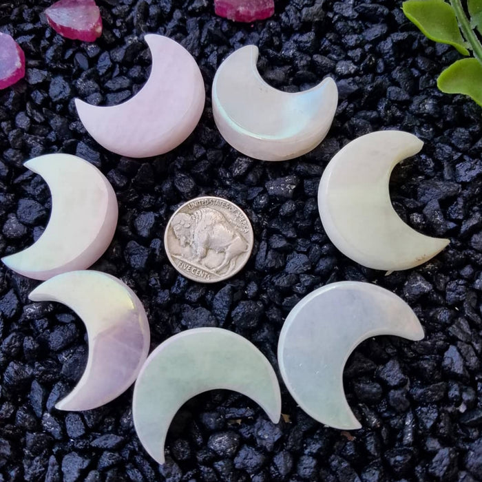 Aura Rose/White Quartz Moons