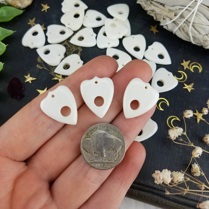 Planchette Bone Carving, Drilled, Small