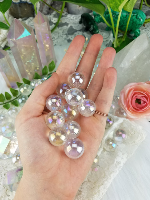 Quartz Aura Spheres, small