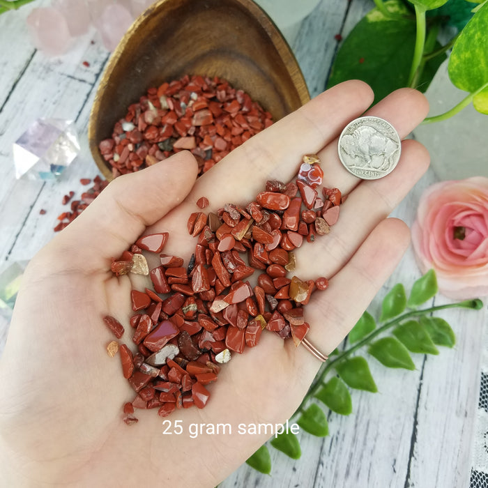 Red Jasper Chips, 50 gram bags