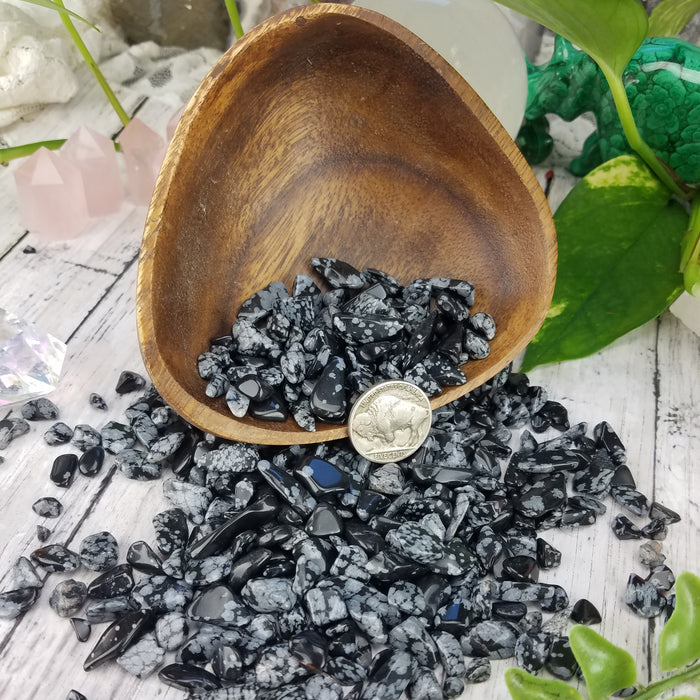 Snowflake Obsidian Chips, 50 gram bags