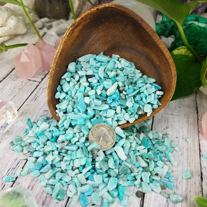 Amazonite Chips, 50 gram bags