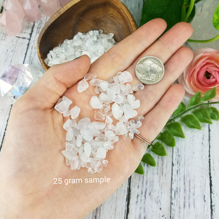 Clear Quartz Chips, 50 gram bags