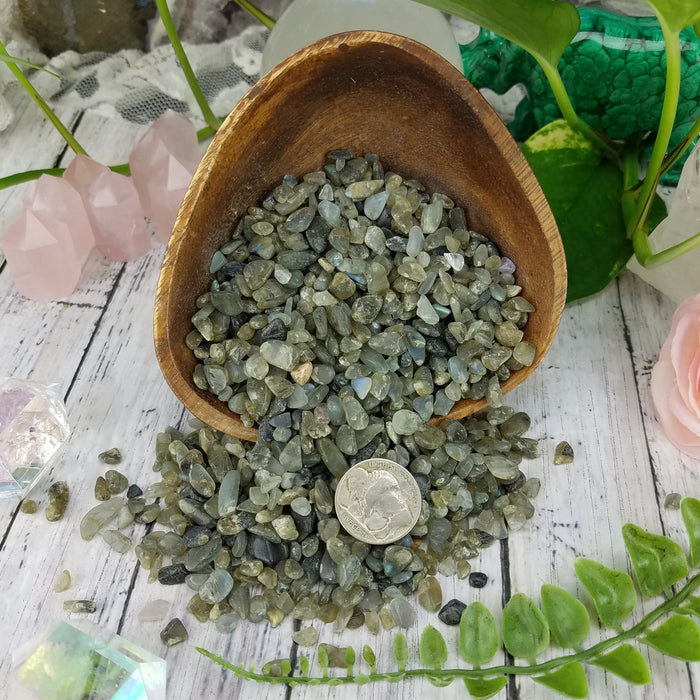 Labradorite Chips, 50 gram bags