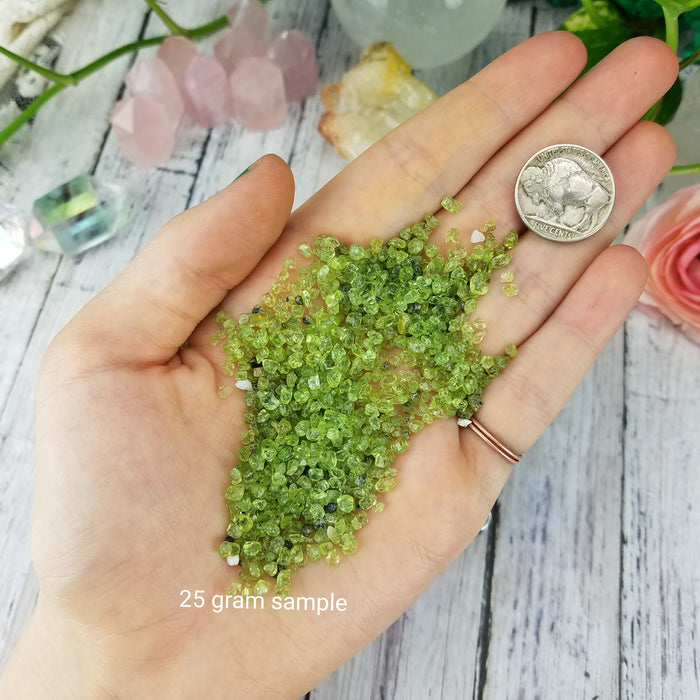 Peridot Chips, 50 gram bags