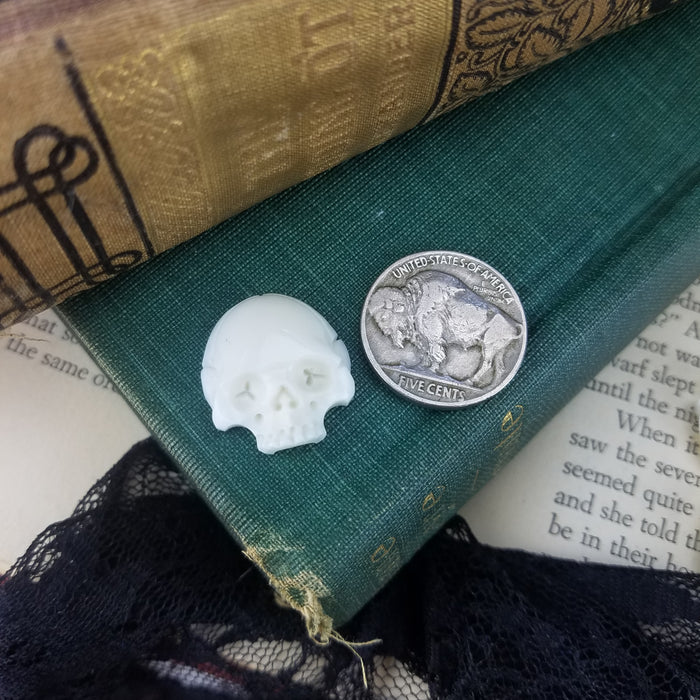 Bone Skull Cabochons, drilled