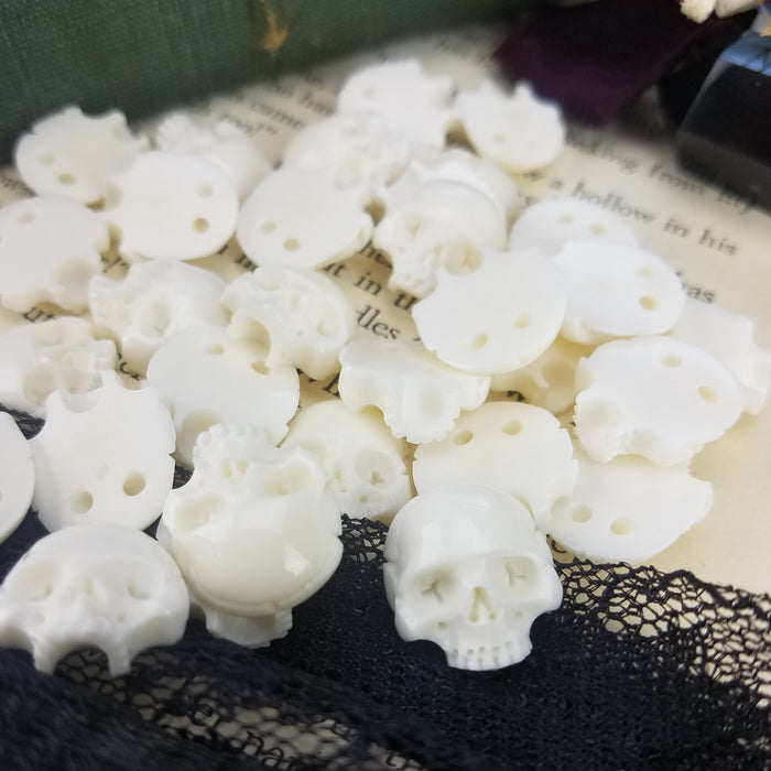 Bone Skull Cabochons, drilled