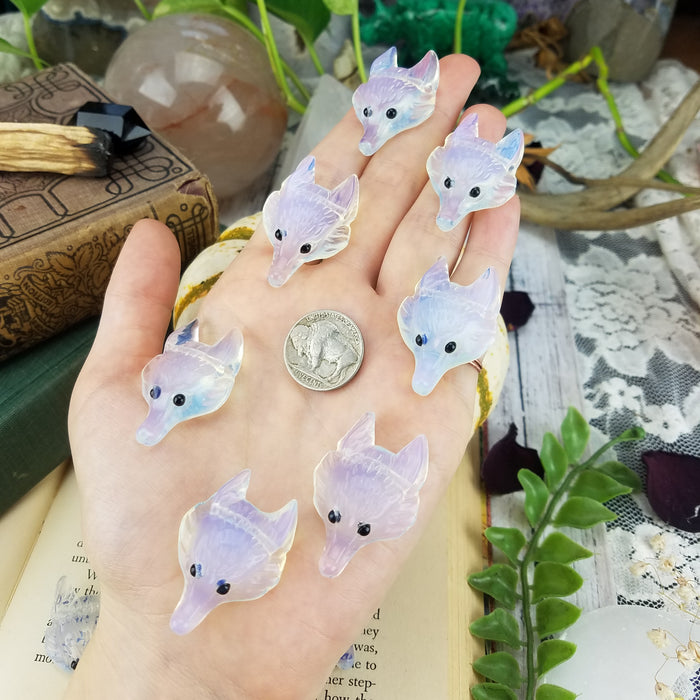 Opalite Wolf Heads, drilled