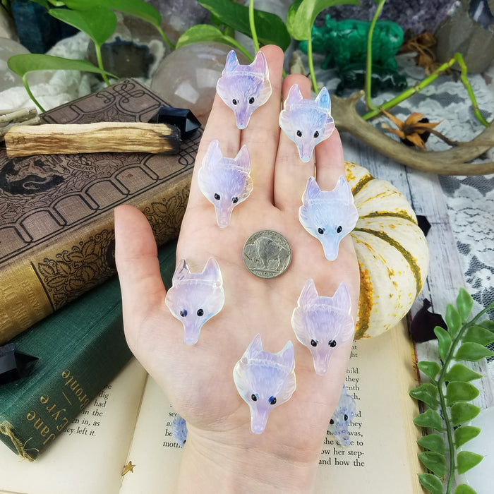 Opalite Wolf Heads, drilled