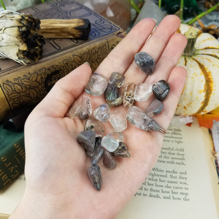 Lodolite Quartz Chips, chunky