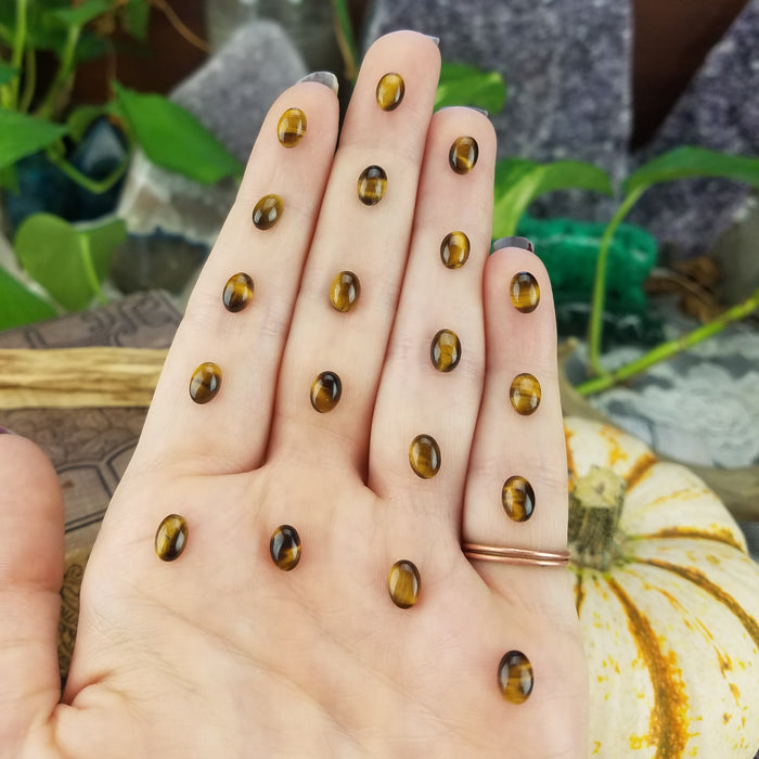 Tiger's Eye Cabochons, 5x7mm