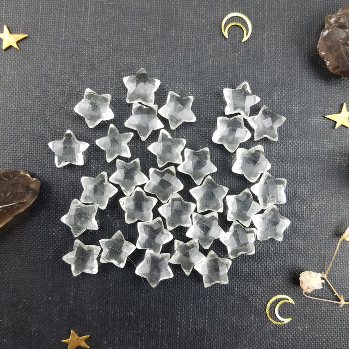 Faceted Quartz Stars, 10mm