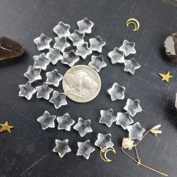 Faceted Quartz Stars, 10mm