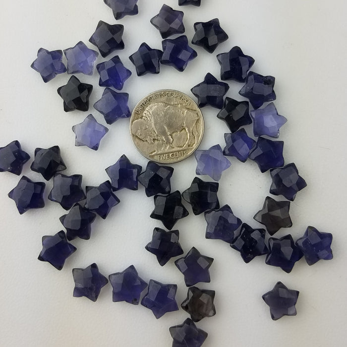 Faceted Iolite Stars, 10mm