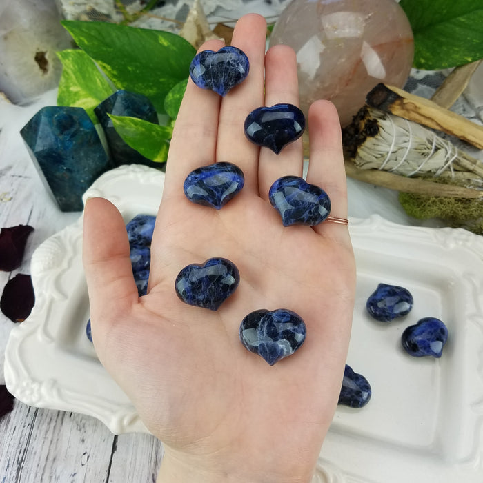 Sodalite Puffy Hearts