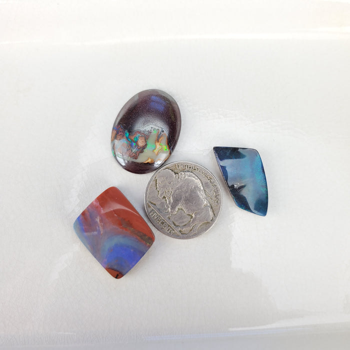 Koroit Boulder Opal Cabochons, Set 2