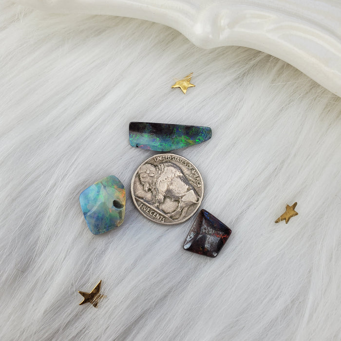 Koroit Boulder Opal Cabochons, Set 9