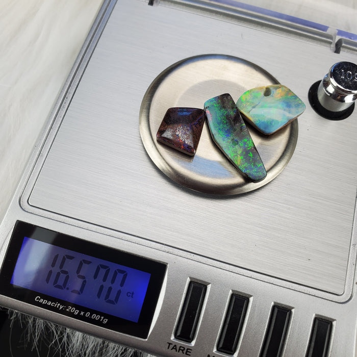 Koroit Boulder Opal Cabochons, Set 9