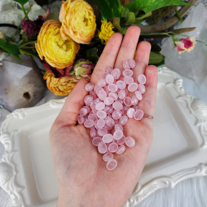 Rose Quartz Cabochons, 8x10mm