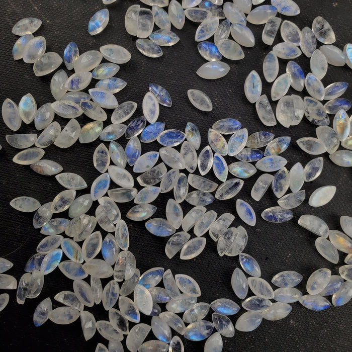 Moonstone Marquis Cabochons,  5x10mm