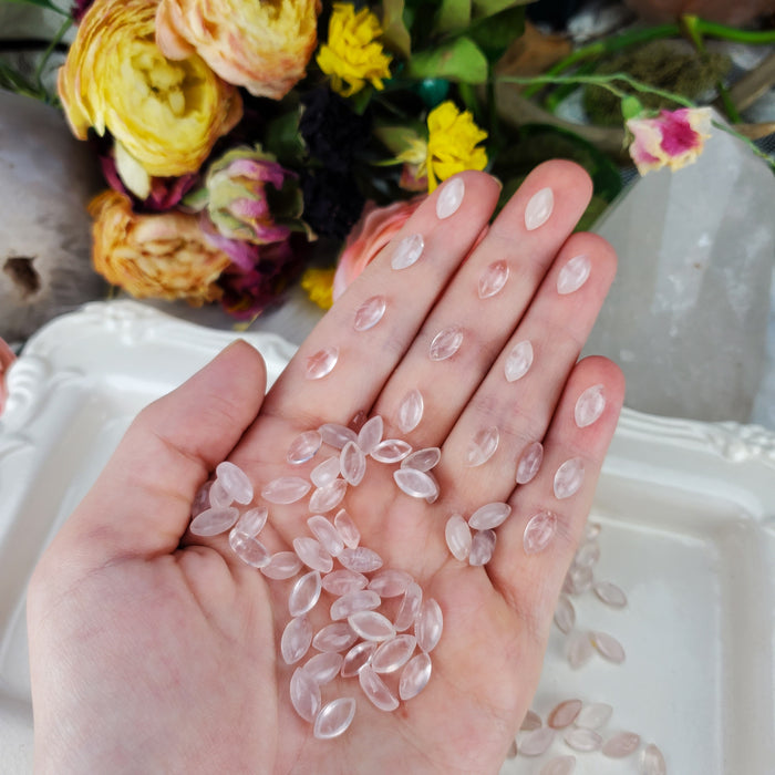 Rose Quartz Marquis Cabochons, 5x10mm